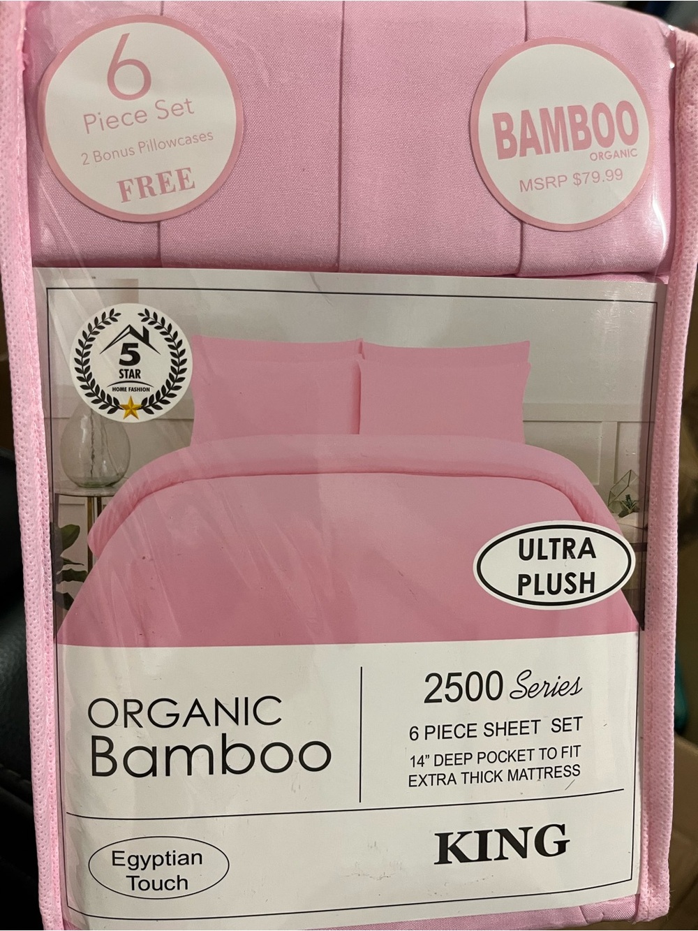 BAMBOO Pink Ultra Plush 6-Piece Sheet Set